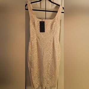 Vesper Pink Lace Midi Dress